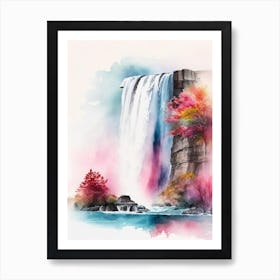 Niagara Falls, United States And Canada Water Colour  Art Print