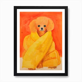 Poodle In A Blanket Art Print