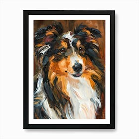 Shetland Sheepdog Acrylic Painting 4 Art Print