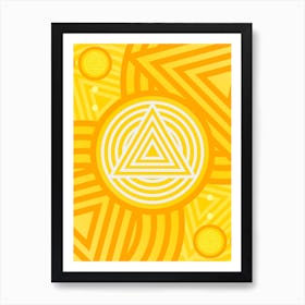 Geometric Abstract Glyph in Happy Yellow and Orange n.0077 Art Print