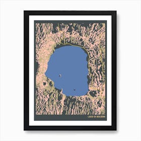 Lago Di Bolsena Lake Bolsena Central Italy Hillshade Topographic Map Art Print