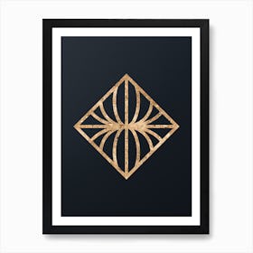 Abstract Geometric Gold Glyph on Dark Teal n.0178 Art Print