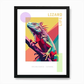 Rhinoceros Iguana Abstract Modern Illustration 3 Poster Art Print