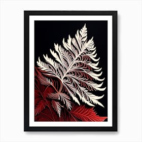 Western Red Cedar Leaf Linocut Art Print