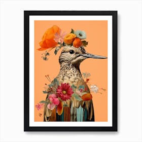 Bird With A Flower Crown Dunlin 2 Art Print