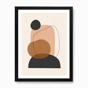 Minimal Abstract Muted Pastel Shapes Art Print