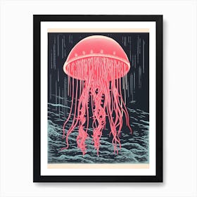 Box Jellyfish Washed Illustration 3 Art Print