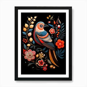Folk Bird Illustration House Sparrow 4 Art Print