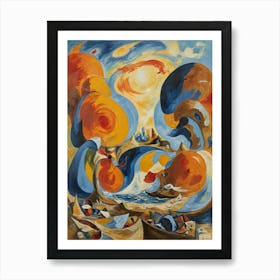 Oranges In The Water Pulse of the Cosmos Art Print