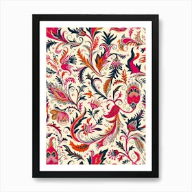 Inspiring Floral London Fabrics Floral Pattern 2 Art Print