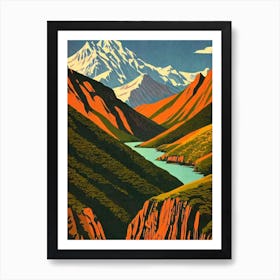 Los Glaciares National Park Argentina Vintage Poster Art Print