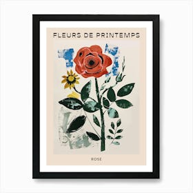 Spring Floral French Poster  Rose 10 Art Print