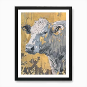 Cow Precisionist Illustration 1 Art Print