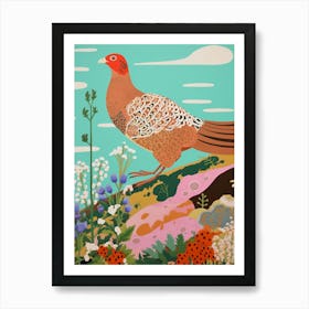 Maximalist Bird Painting Grouse 1 Art Print