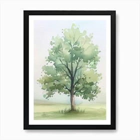 Linden Tree Atmospheric Watercolour Painting 1 Poster