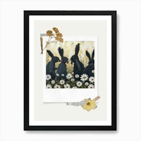 Scrapbook Bunnies Fairycore Painting 4 Art Print