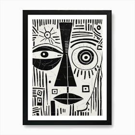 Circle Geometric Face 5 Art Print