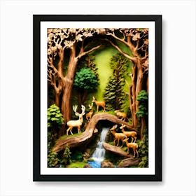 Deer In The Forest 1 Poster