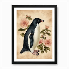 Adlie Penguin Grytviken Vintage Botanical Painting 2 Art Print