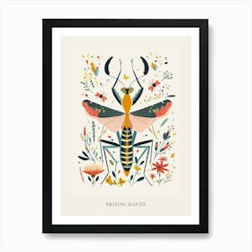 Colourful Insect Illustration Praying Mantis 13 Poster Art Print