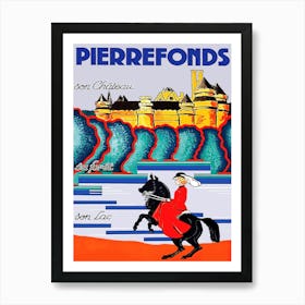 Pierrefonds, Jockey Girl In Front Of The Castle, Canada Art Print