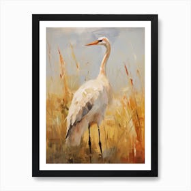 Bird Painting Crane 1 Art Print