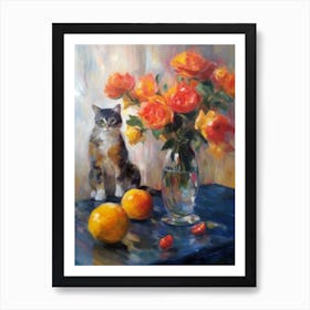 Freesia With A Cat 2 Poster