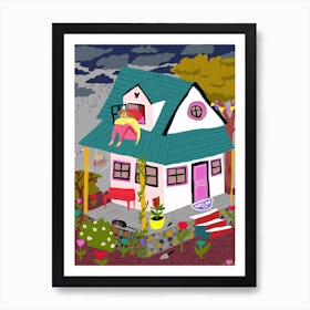 Sitting On The Roof Art Print