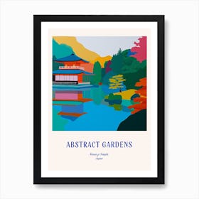 Colourful Gardens Ninna Ji Temple Japan 3 Blue Poster Art Print