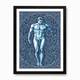 Aphrodite in Blue LIne 1 Art Print
