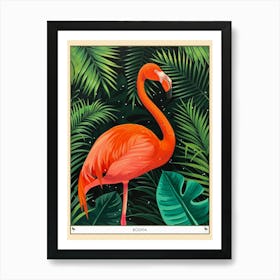 Greater Flamingo Bolivia Tropical Illustration 2 Poster Art Print