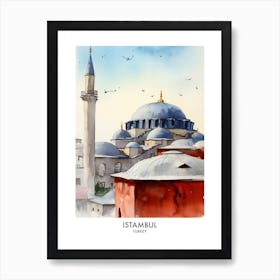 Istanbul 1 Watercolour Travel Poster Art Print