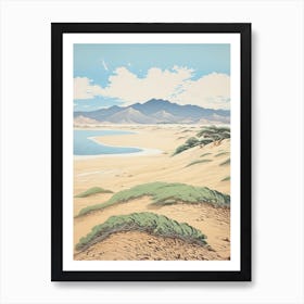 Tottori Sand Dunes In Tottori, Ukiyo E Drawing 2 Art Print