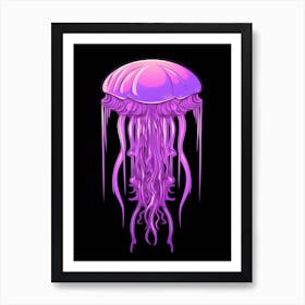 Mauve Stinger Jellyfish Cartoon 6 Art Print
