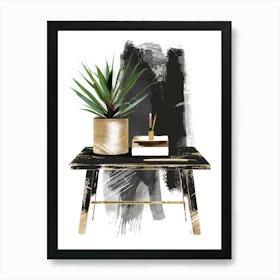 Black And Gold Coffee Table Art Print