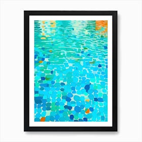 Cyan Oasis Bright Blue Swimming Pool Art Print Art Print