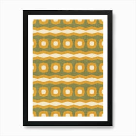 Modern Geometric Waves In Harvest Gold Art Print