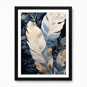 Blue Feathers Art Print