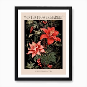 Christmas Cactus 2 Winter Flower Market Poster Art Print