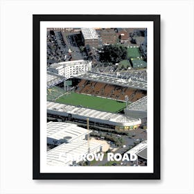 Carrow Road, Norwich, Stadium, Football, Art, Soccer, Wall Print, Art Print Art Print