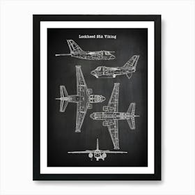 Lockheed S3a Viking Aircraft Airplane Blueprint Aviation Gifts Aviation Blueprint Airplane Print Plane Airplane Gift Vas3a1 Art Print