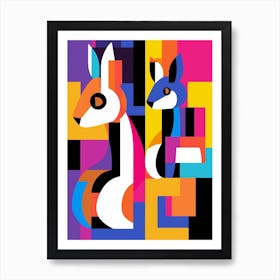 Squirrel Abstract Pop Art 2 Art Print