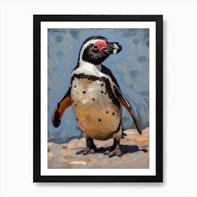 African Penguin Cuverville Island Oil Painting 2 Art Print