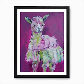 Animal Party: Crumpled Cute Critters with Cocktails and Cigars Llama 2 Art Print