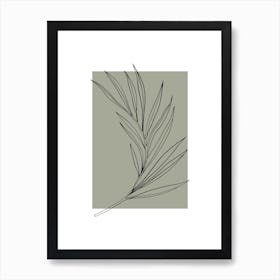 Sage Green Botanical Leaf 1 Art Print