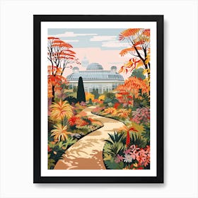 Kew Gardens, United Kingdom In Autumn Fall Illustration 2 Art Print