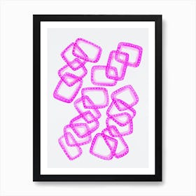 Pink Rectangle Chain 1 Art Print