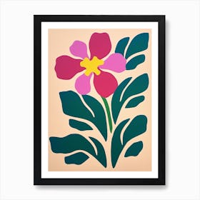 Cut Out Style Flower Art Periwinkle Art Print