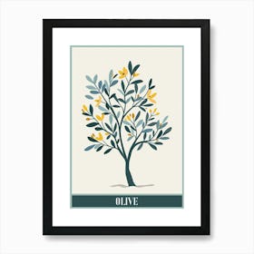 Olive Tree Flat Illustration 1 Poster Art Print