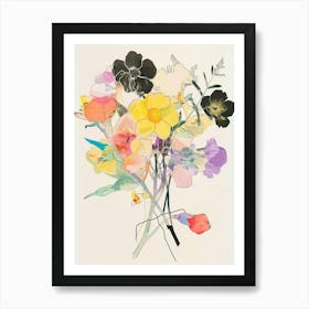 Evening Primrose 3 Collage Flower Bouquet Art Print